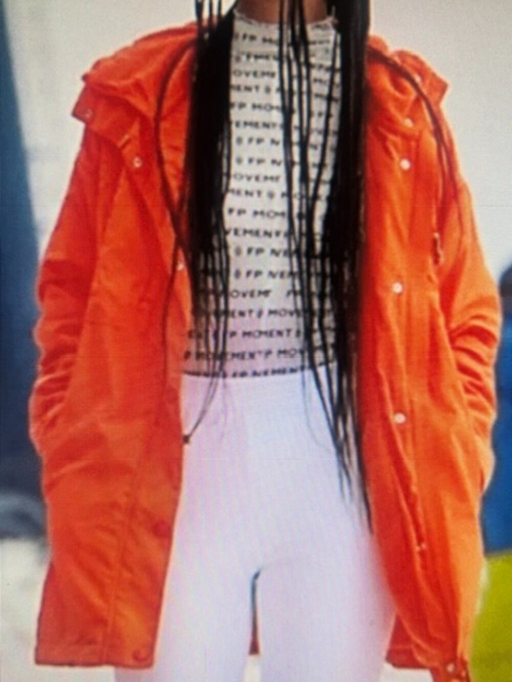 Free People Movement Searching for Something Neon Orange Hoodie Parka Jacket